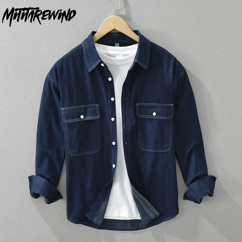 Jeans Shirt Fashion For Men - Koreaanse Mode Mannen Denim Shirts Lente