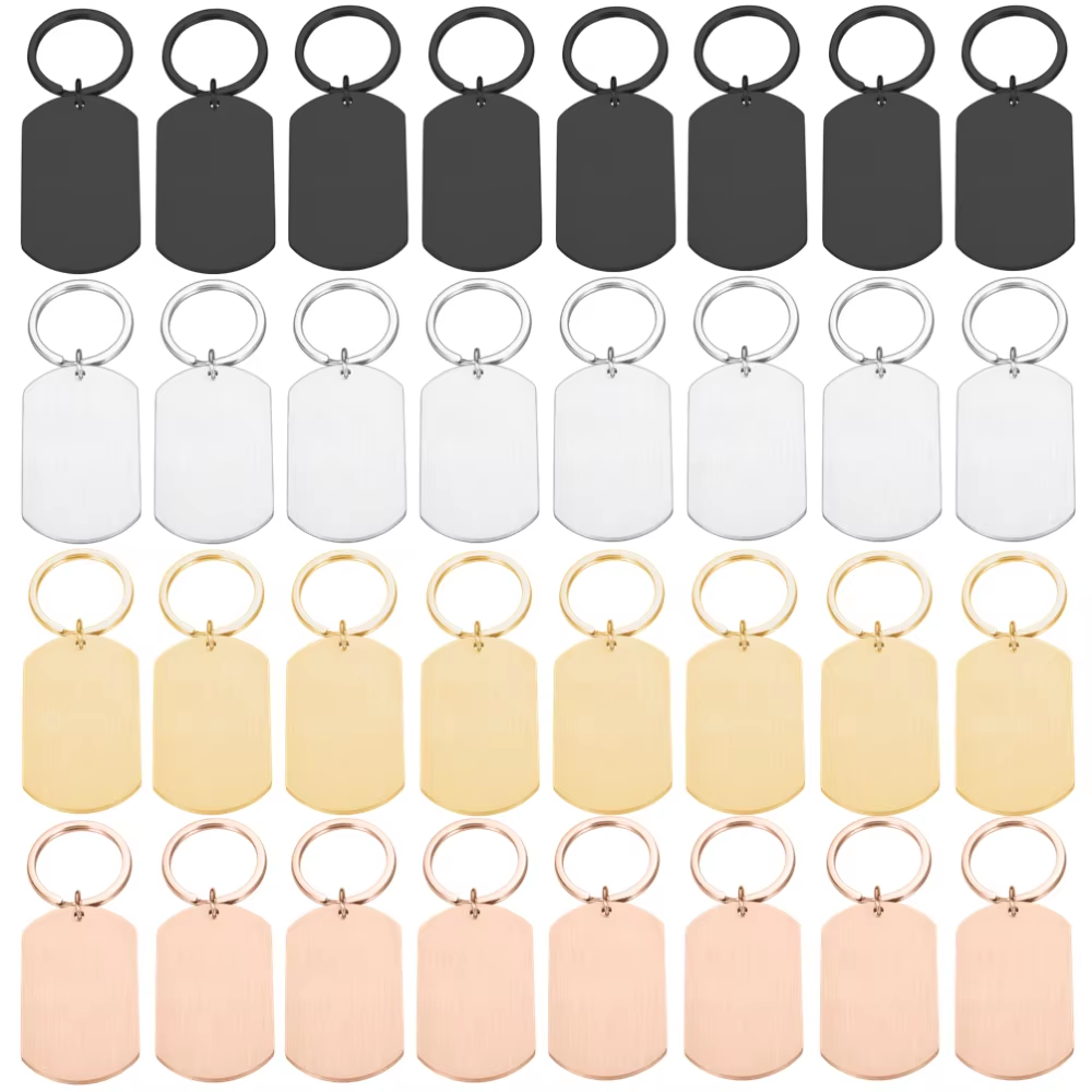 Men'S Fashion Gold Chain - 10 STKS Aangepaste metalen tag sleutelhanger