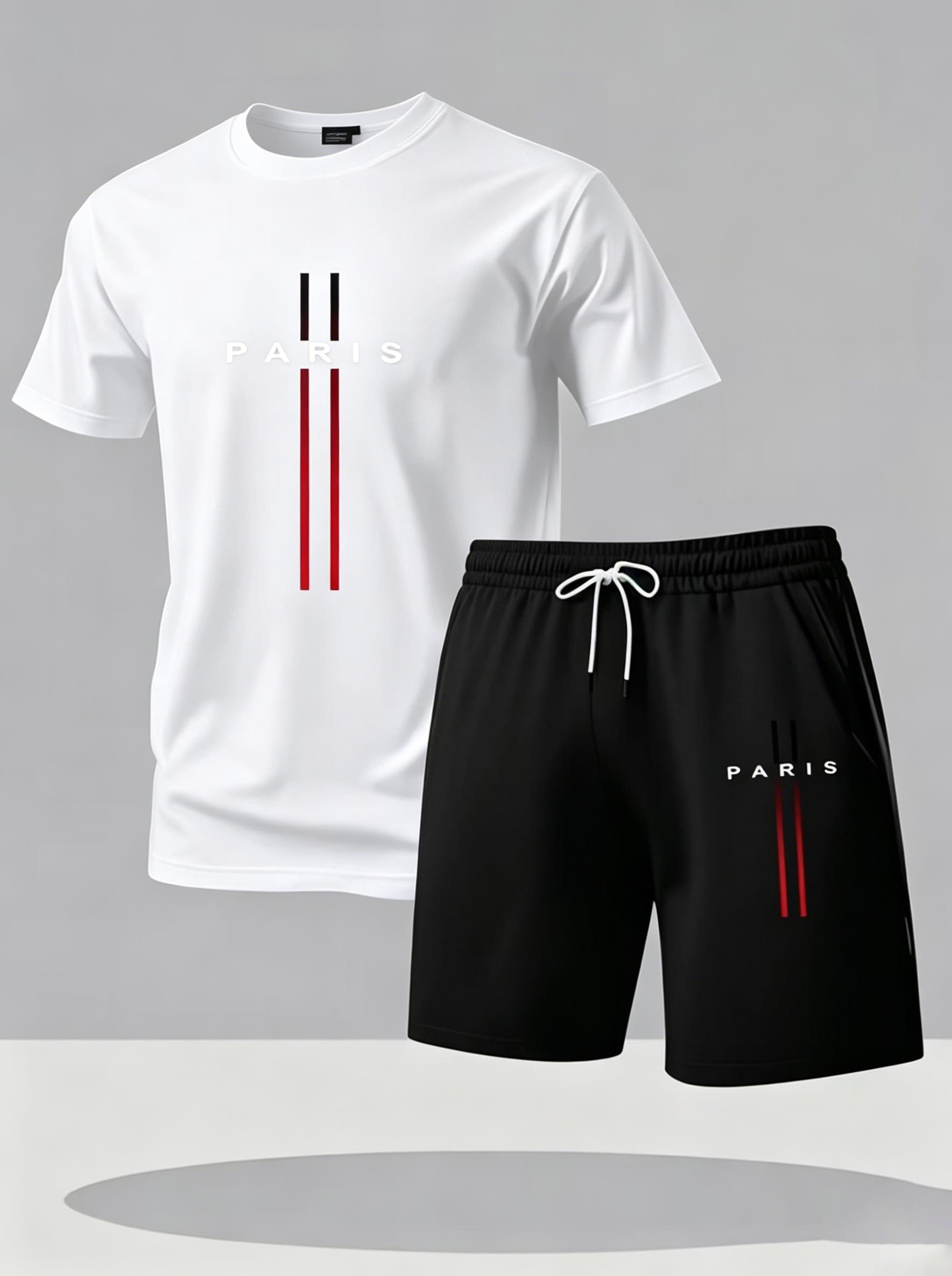 Paris Men'S Fashion - Heren sneldrogend 2-delig sport trainingspak Minimal