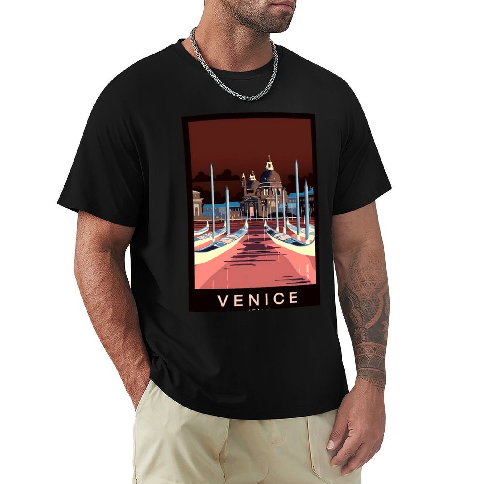 Men'S Fashion Venice Italy - Venetia Italië: Reis- en toerismereclame T-shirt