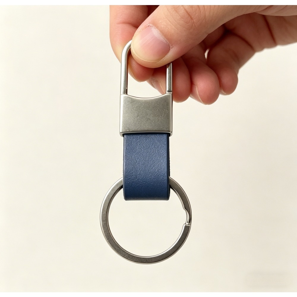 Men'S Fashion Gold Chain - Leren riemhangende metalen sleutelhanger met echt