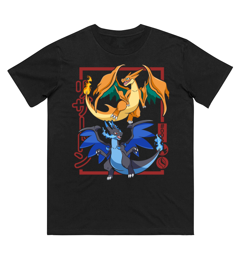 Men'S Fashion Evolution - Pokémon Charizard Evolution Geprint T-shirt voor