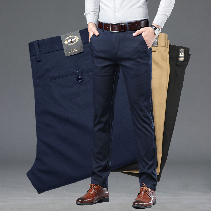Men'S Fashion Khaki Pants - Zomer Dunne Heren Slanke Pak Broek