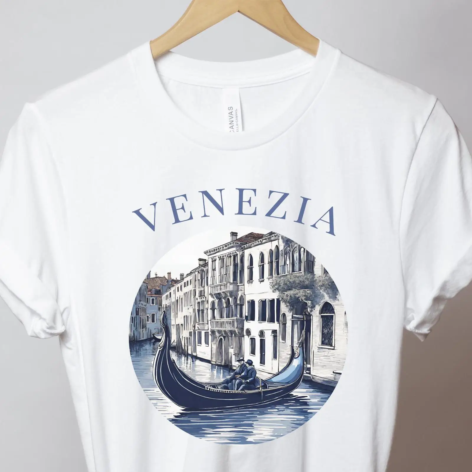 Men'S Fashion Venice Italy - Venetië T-shirt Blauwe Gondola Venezia Italië