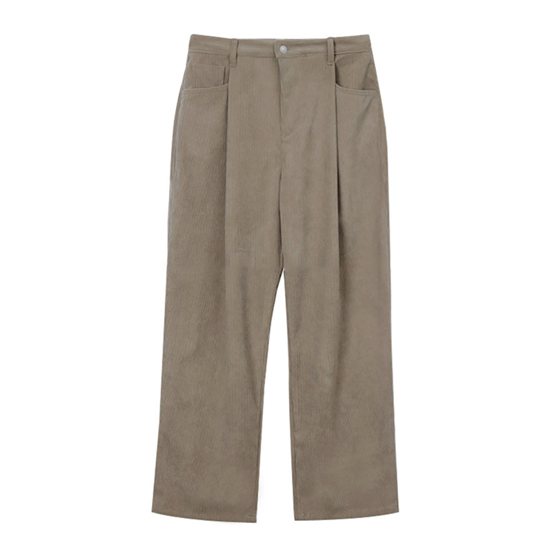 Men'S Fashion Khaki Pants - Lente heren donker kaki effen kleur