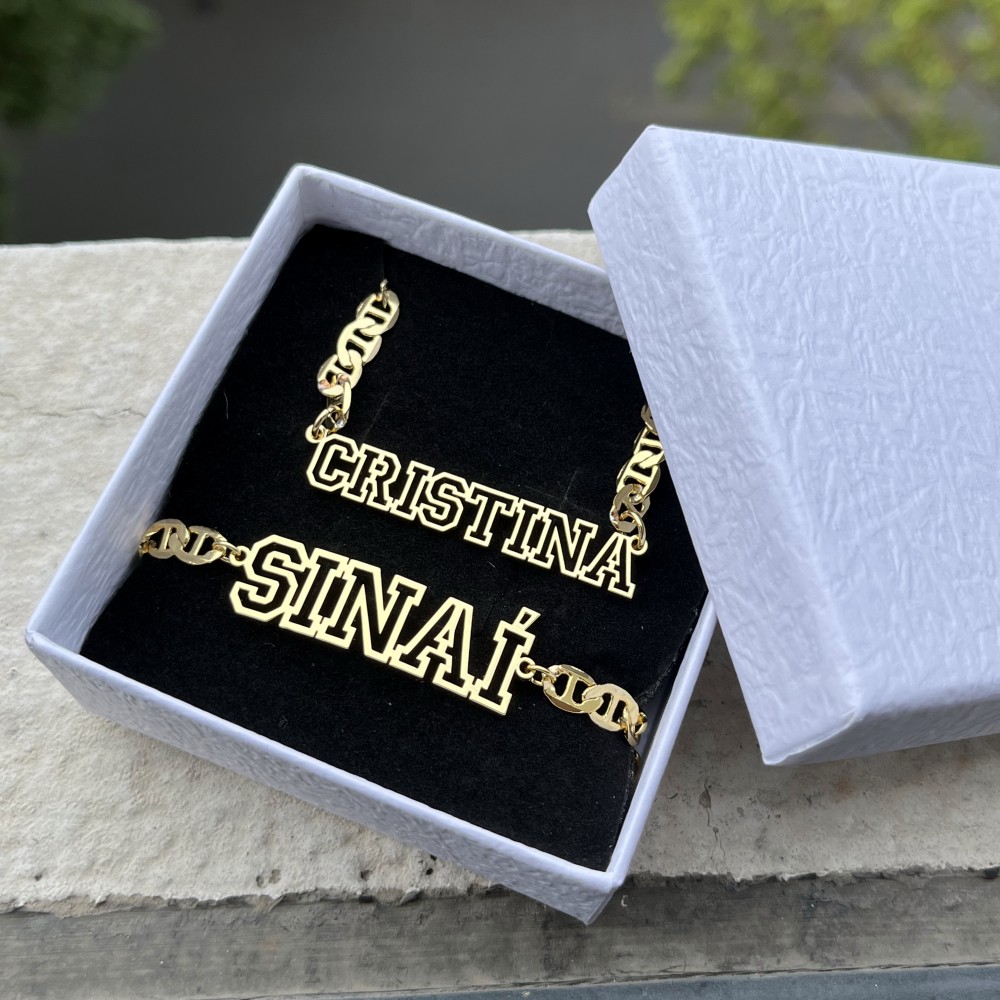 Men'S Fashion Gold Chain - Duoying Aangepaste Naam Holle Ketting Hiphop