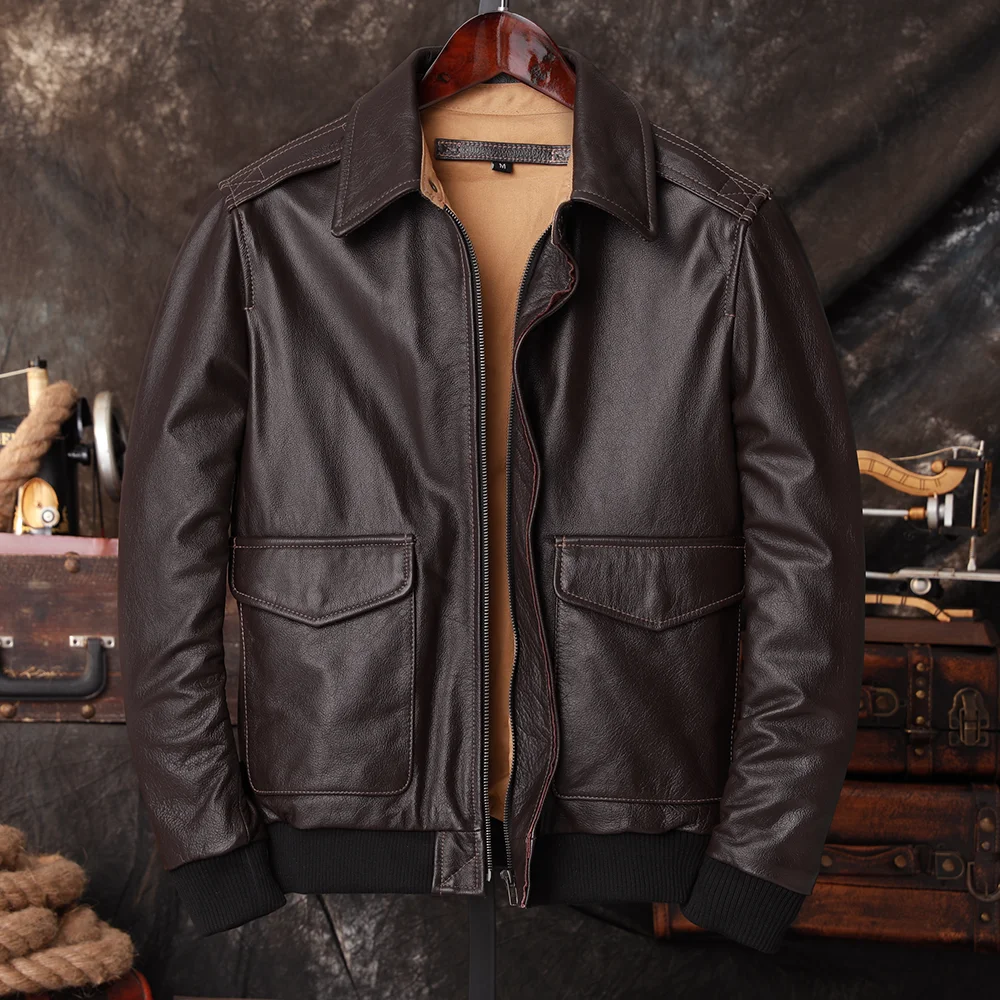 Bomber Jacket Men - Bomber A2 Pilot Echt Leren Jas