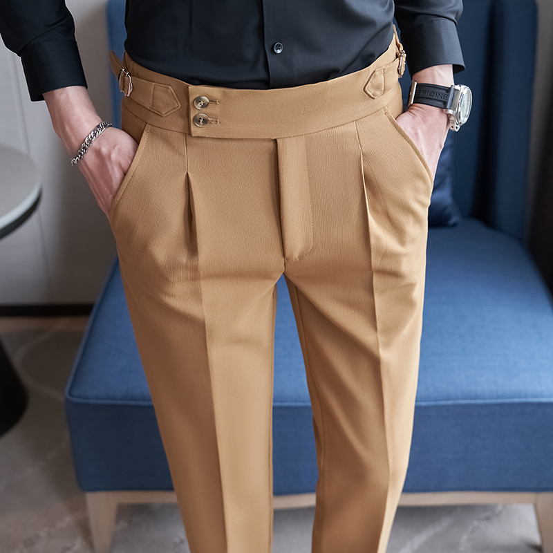 Men'S Fashion Khaki Pants - 2026 Nieuwe Zwarte Herenpakbroek, Modieuze Casual
