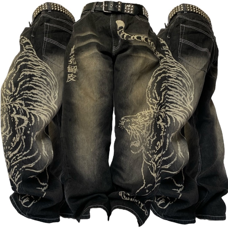 Men'S Fashion Jeans 2025 - 2025 Mode Nieuwe Oversized Patroon Afdrukken