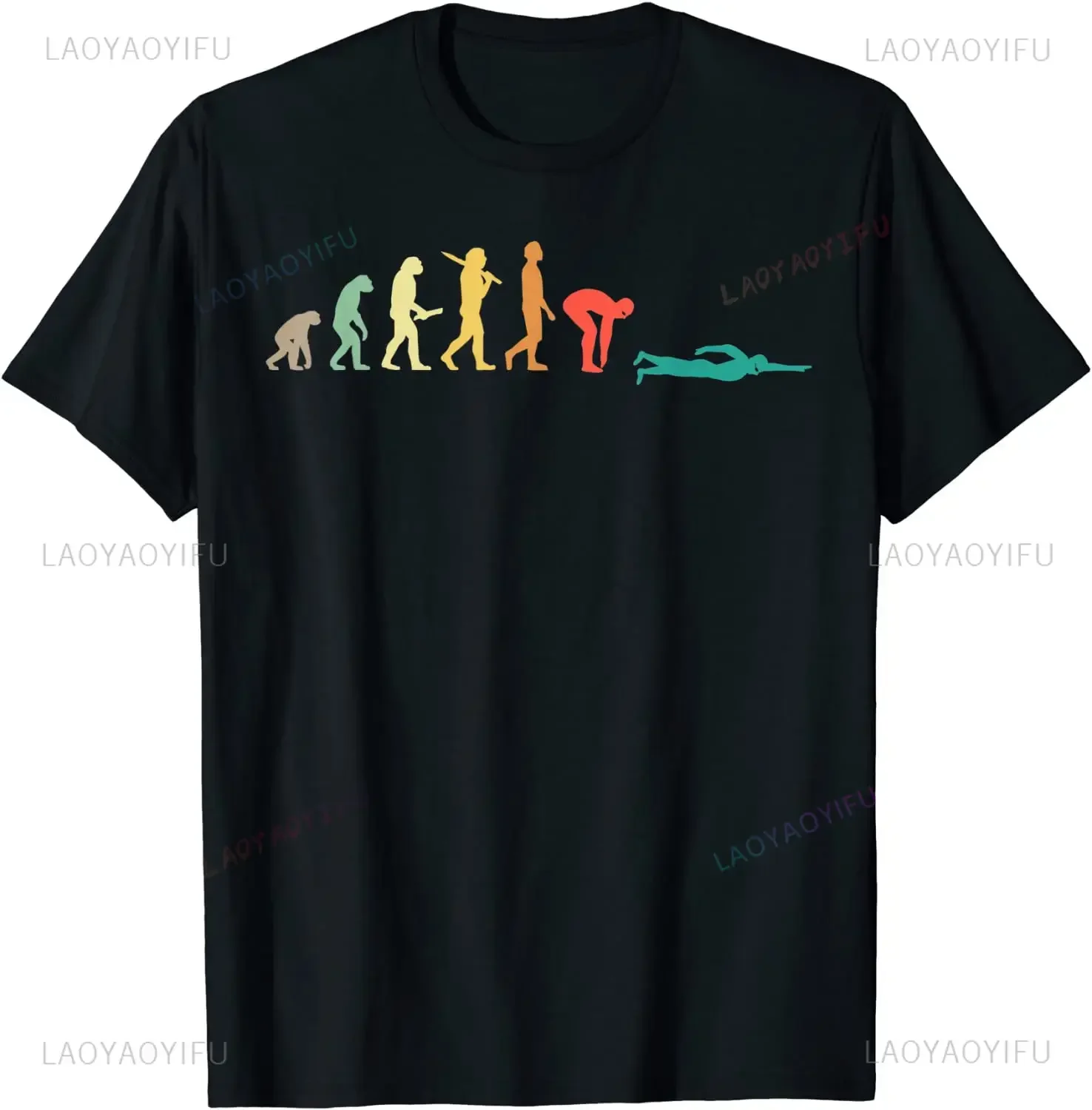 Men'S Fashion Evolution - Retro Grafisch Zwemmen Evolutie Cadeau Voor