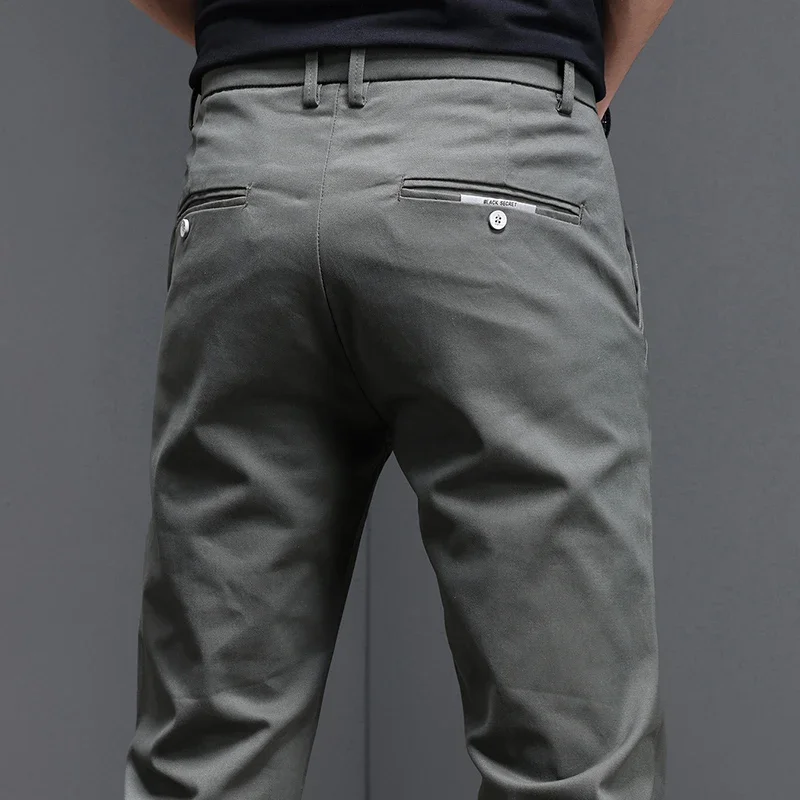 Men'S Fashion Khaki Pants - 97,8% Katoen 2025, Lente Herfst Heren