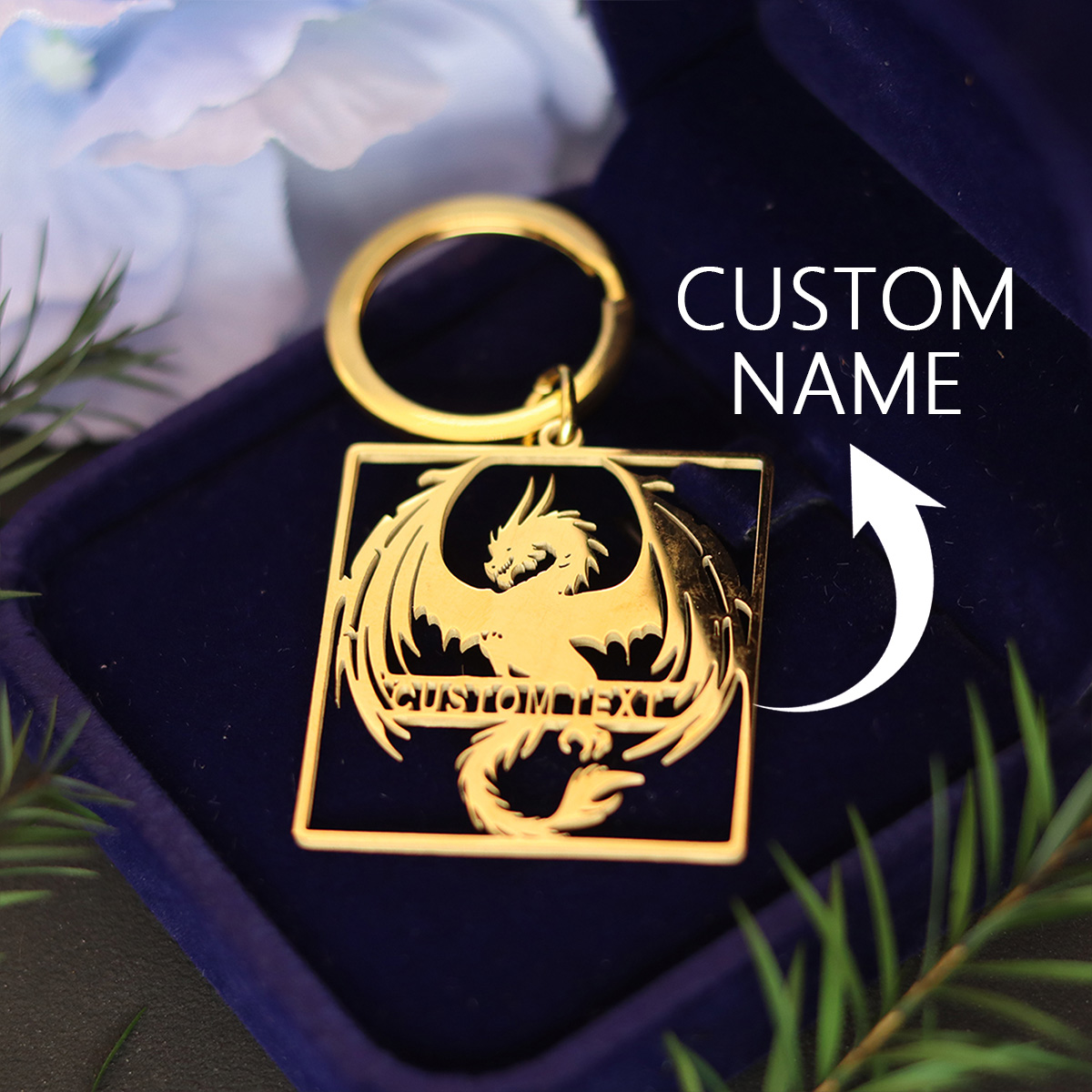 Men'S Fashion Gold Chain - QIAMNI Aangepaste Punk Magic Dragon sleutelhanger