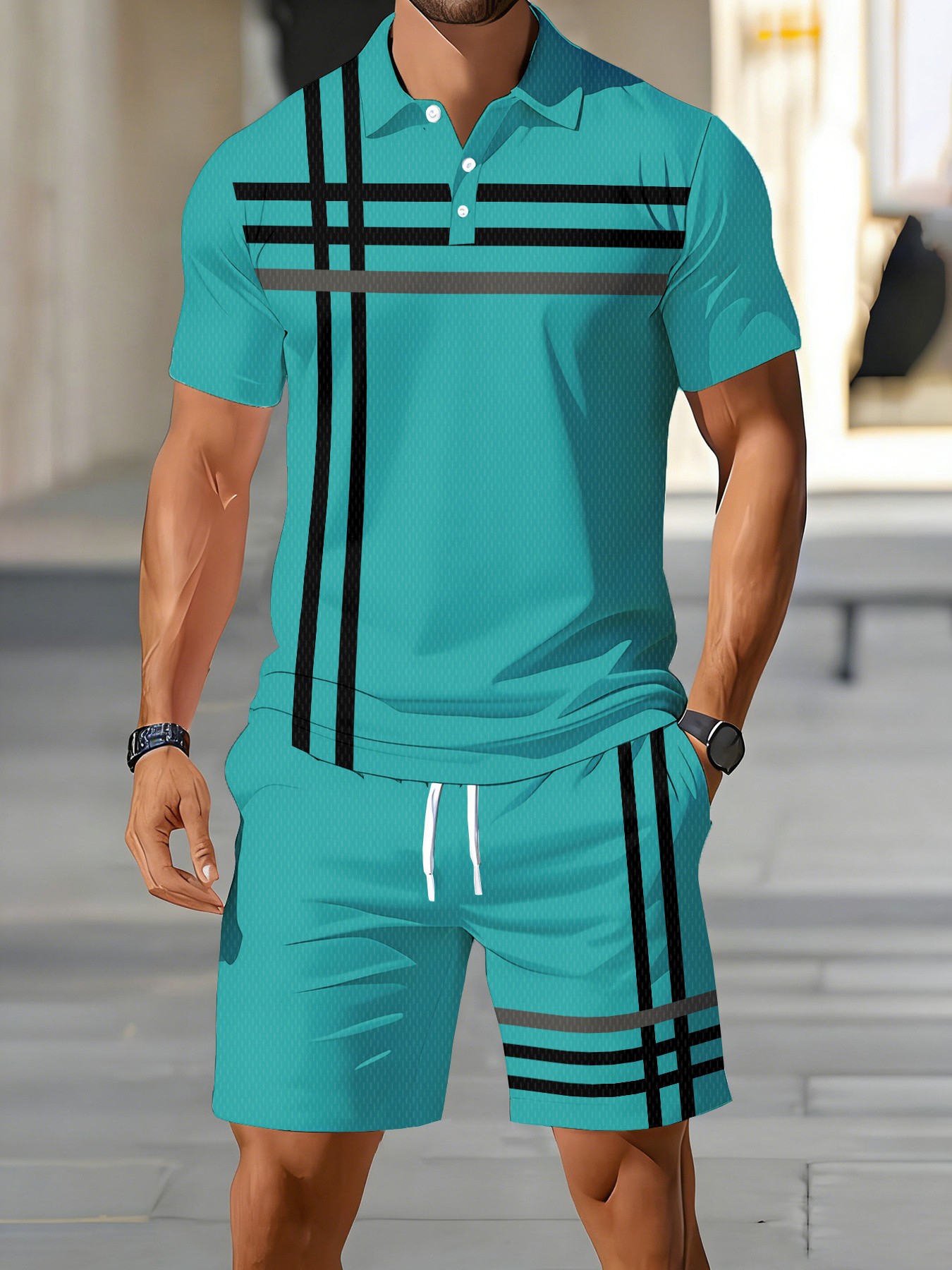 Men'S Fashion Polo Shirt - Zomer 2026 Amerikaanse heren poloshirtset voor