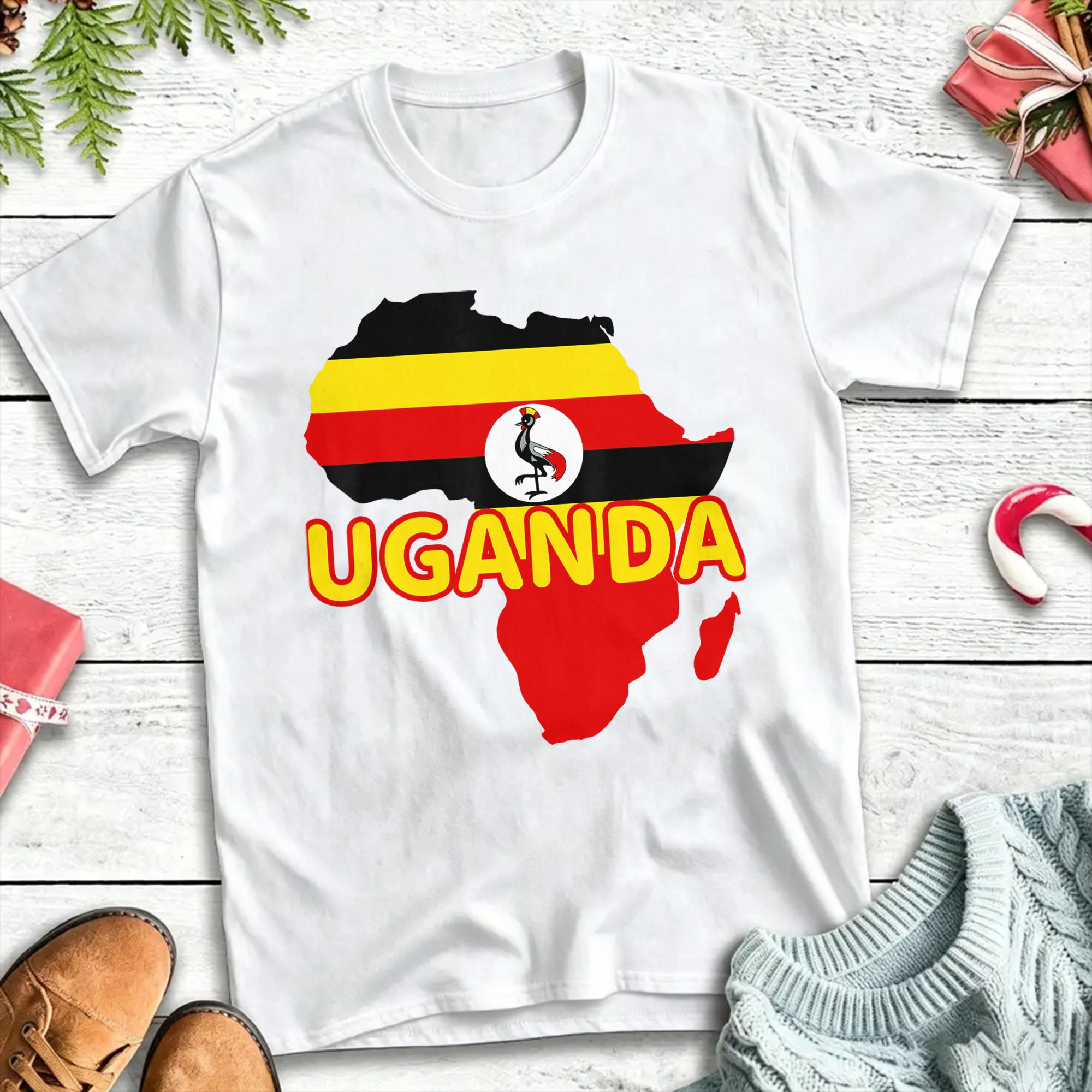 Men Fashion Uganda - Oeganda Oegandese Pride Vlag Kaart Afrika