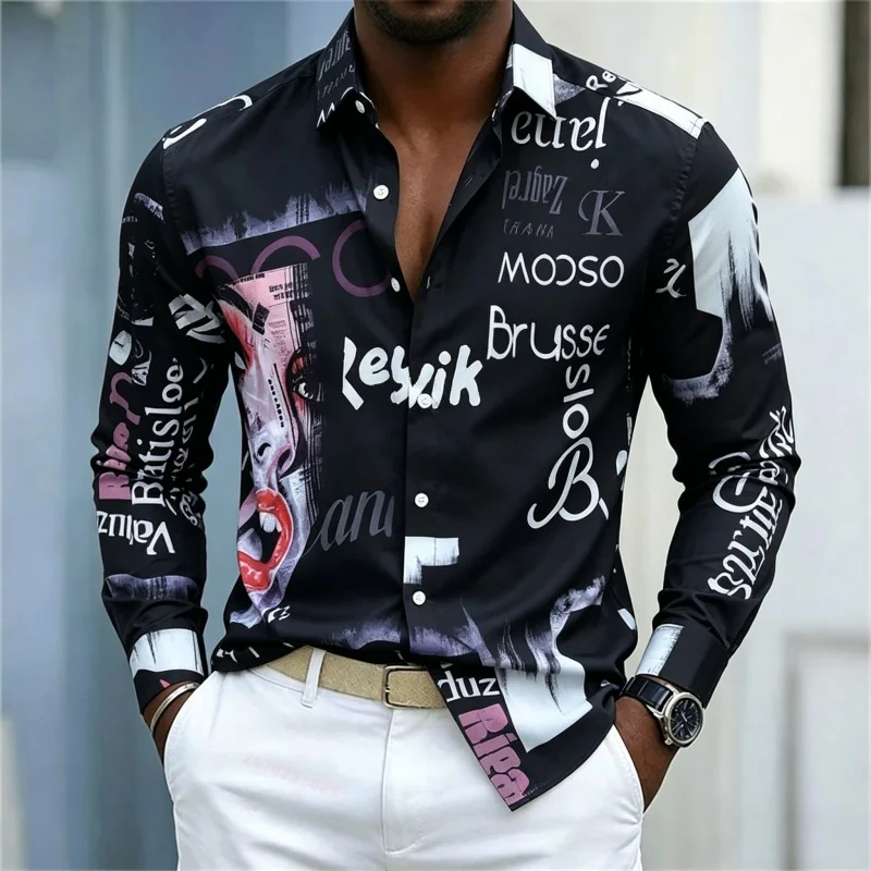 Heren overhemd met print, lang - Mens Fashion Casual recensie en prijs