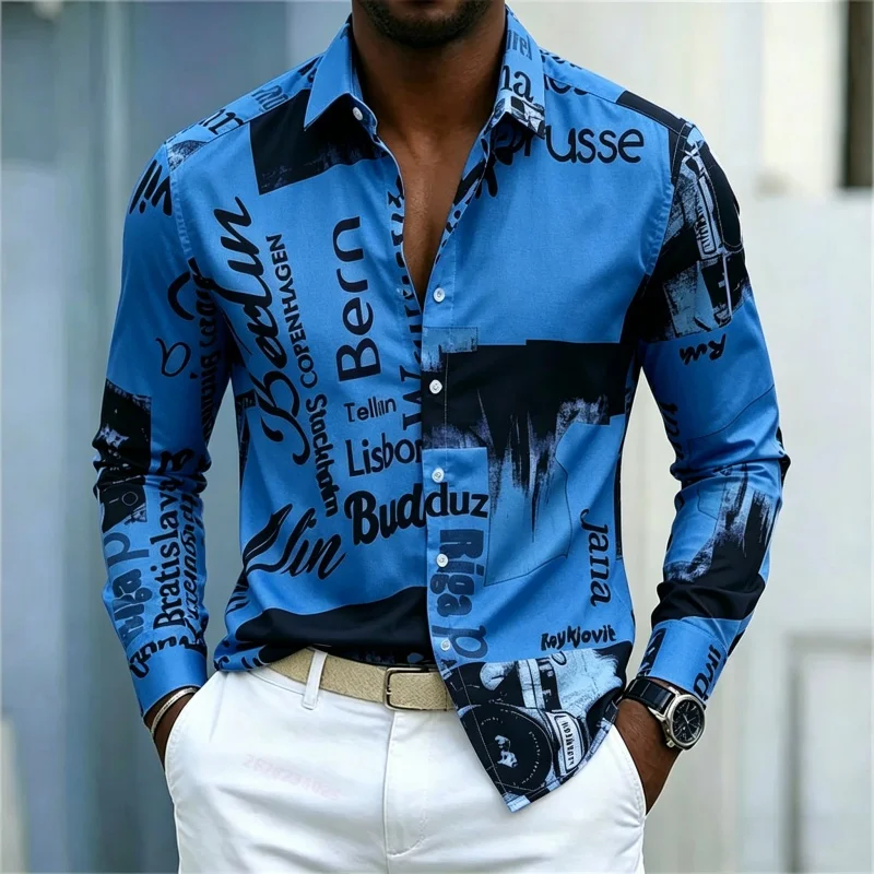 Heren overhemd met print, lang - Mens Fashion Casual recensie en prijs