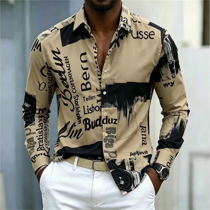 Heren overhemd met print, lang - Mens Fashion Casual recensie en prijs