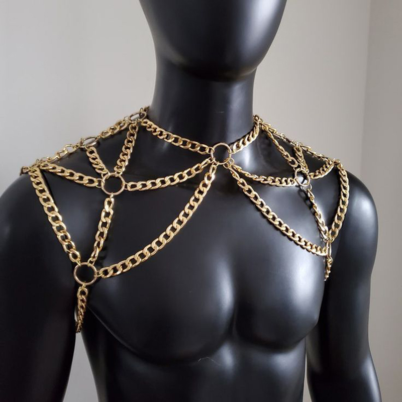 Punk Mannen Schouder Body Chai - Men'S Fashion Gold Chain recensie en prijs