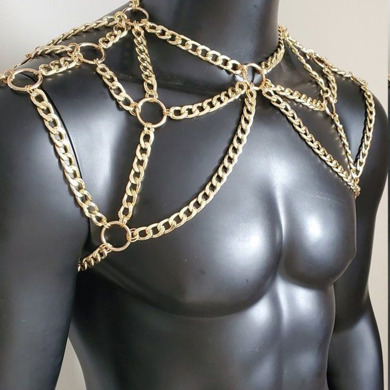 Punk Mannen Schouder Body Chai - Men'S Fashion Gold Chain recensie en prijs