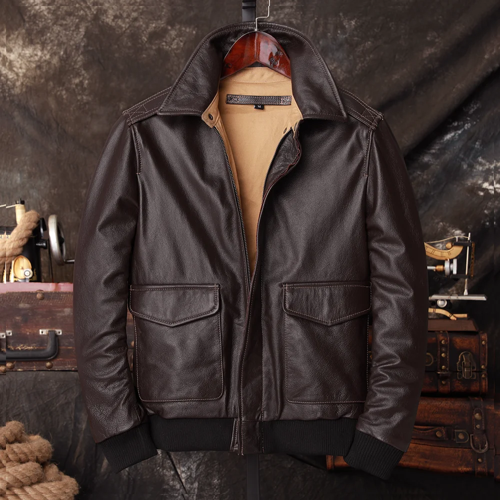 Bomber A2 Pilot Echt Leren Jas - Bomber Jacket Men recensie en prijs
