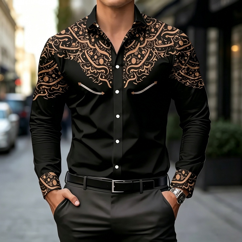 Zwart-wit contrastprint overhe - Mens Fashion Casual recensie en prijs