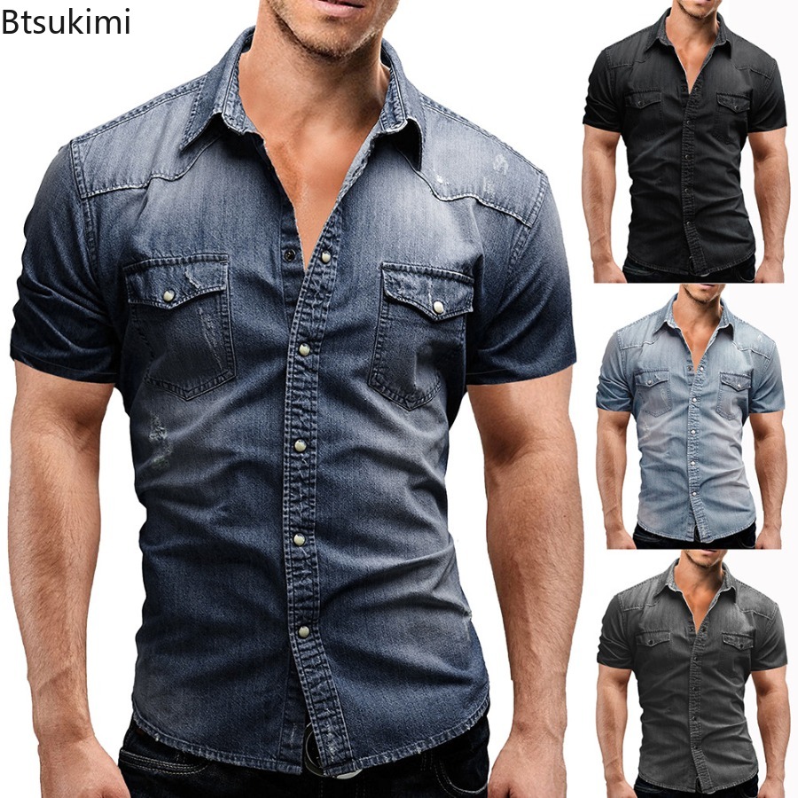 Nieuwe 2026 Heren Elastische S - Jeans Shirt Fashion For Men recensie en prijs