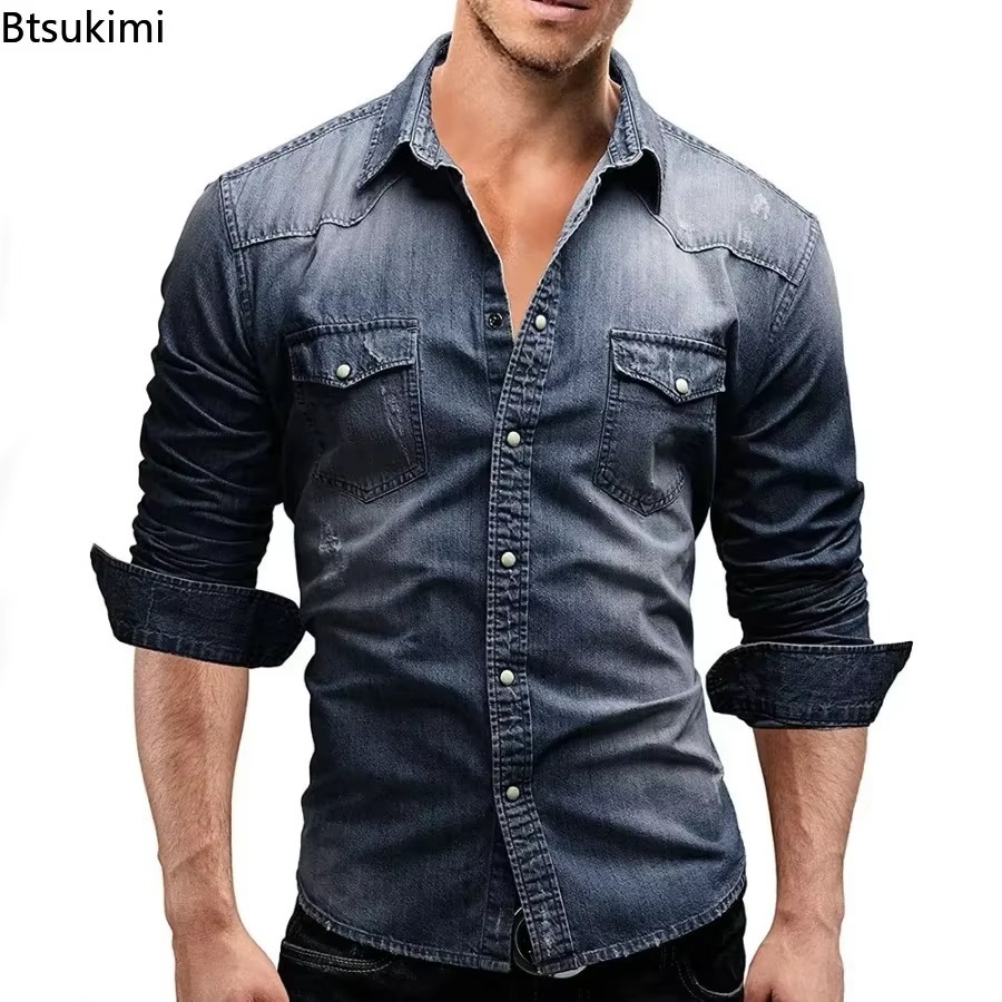 Nieuwe 2026 Heren Elastische S - Jeans Shirt Fashion For Men recensie en prijs