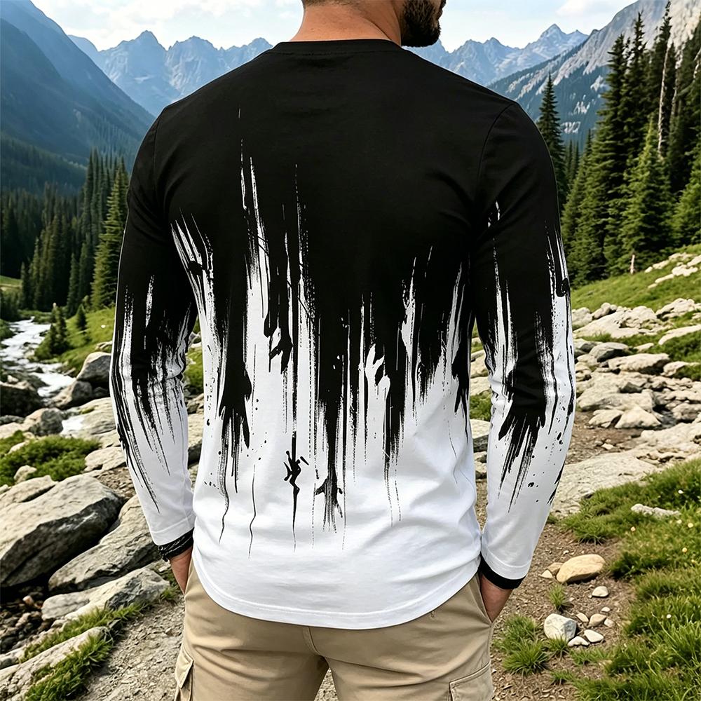 Herentrui met gradiënt inktspa - Men'S Fashion T Shirts recensie en prijs